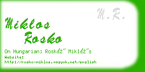 miklos rosko business card